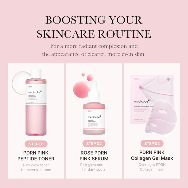 Coffret Routine Glow PDRN Pink Blushiris – 3 produits K-Beauty